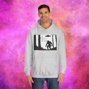 Unisex College Hoodie - The Truth Is Out There Bigfoot & UFO Design - Image 7