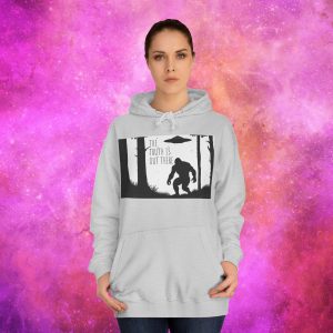 Unisex College Hoodie - The Truth Is Out There Bigfoot & UFO Design - Image 8