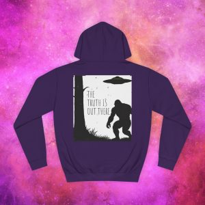 Unisex College Hoodie - The Truth Is Out There Bigfoot & UFO Design - Image 22