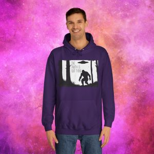 Unisex College Hoodie - The Truth Is Out There Bigfoot & UFO Design - Image 23