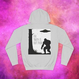 Unisex College Hoodie - The Truth Is Out There Bigfoot & UFO Design - Image 6