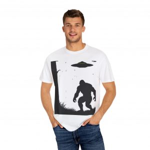 Bigfoot & UFO Unisex Garment-Dyed T-Shirt - Image 4