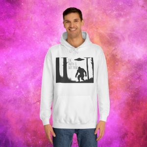 Unisex College Hoodie - The Truth Is Out There Bigfoot & UFO Design - Image 3