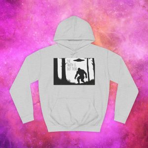Unisex College Hoodie - The Truth Is Out There Bigfoot & UFO Design - Image 5